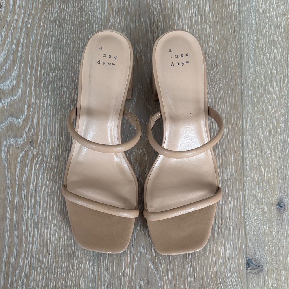 A New Day Women's Nude Heel Sandals. Size 9.